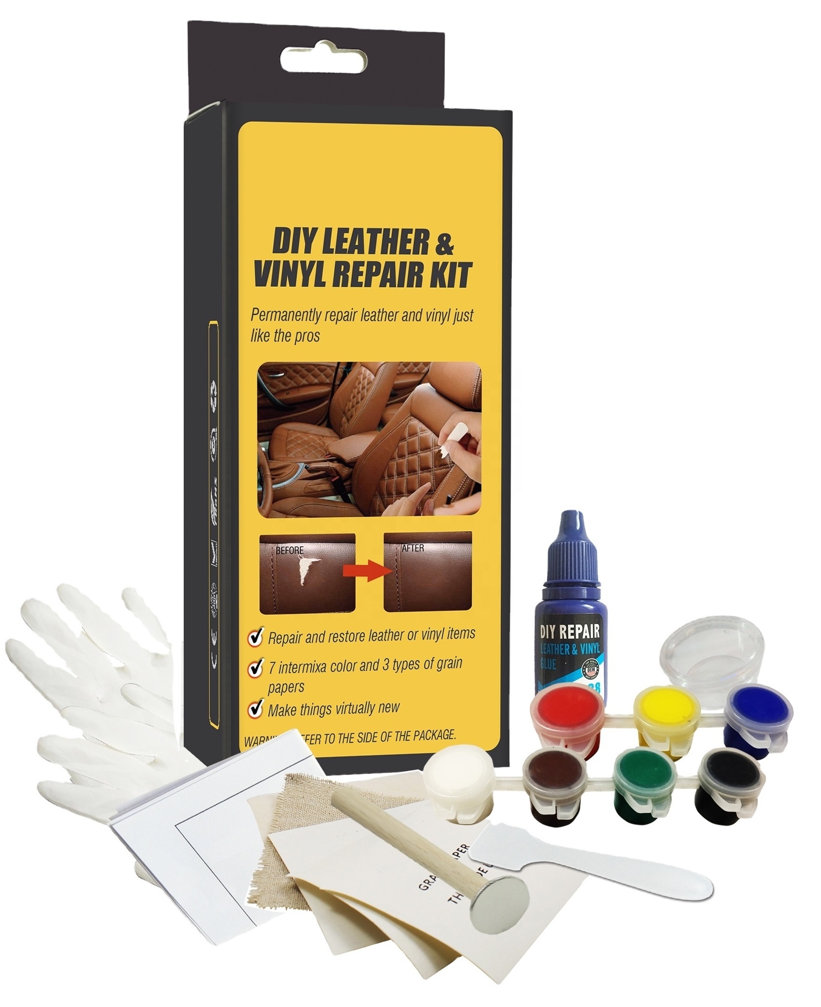 Handy and Easy DIY Leather Vinyl Repair Kit For Auto Seats and Sofa