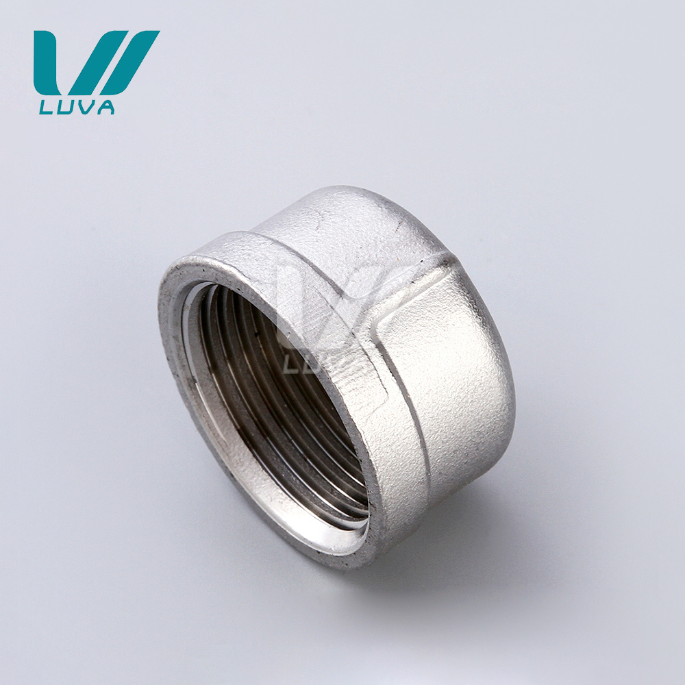 Non-standard female threaded 2 inch stainless steel pipe fitting round cap