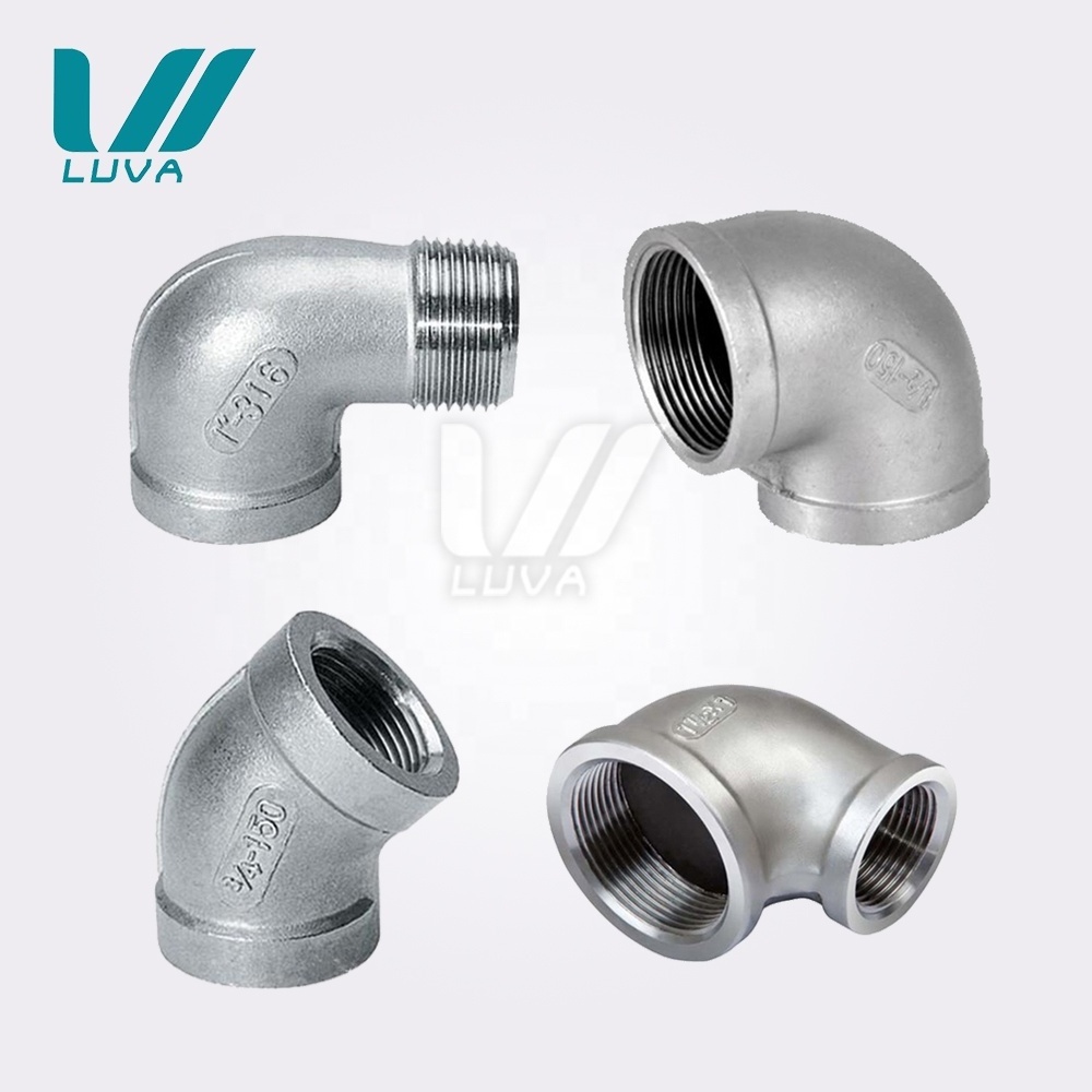 factory promotional stainless steel 150lb threaded 45 degree elbow universal pipe fittings