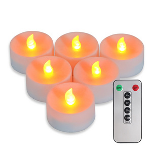 2.2'' Flameless Flickering Electric LED Tea Light Candles with Remote Control, AAA Battery Operated, Warm Yellow for Christmas