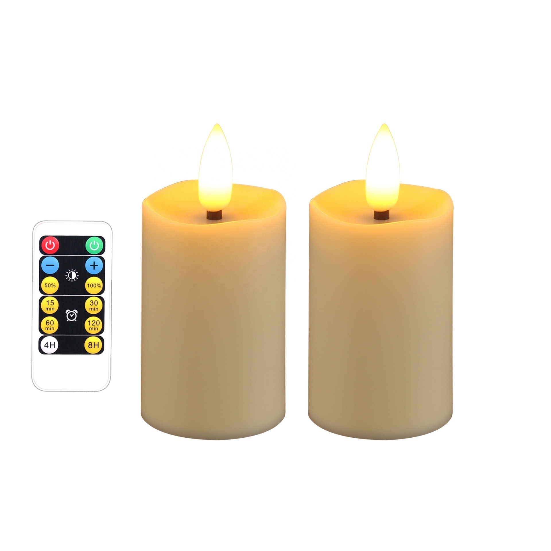 3in Type-C Rechargeable Warm White Long-lasting Plastic Flameless Flickering Timer Remote LED Tealight Candles for Home Decor