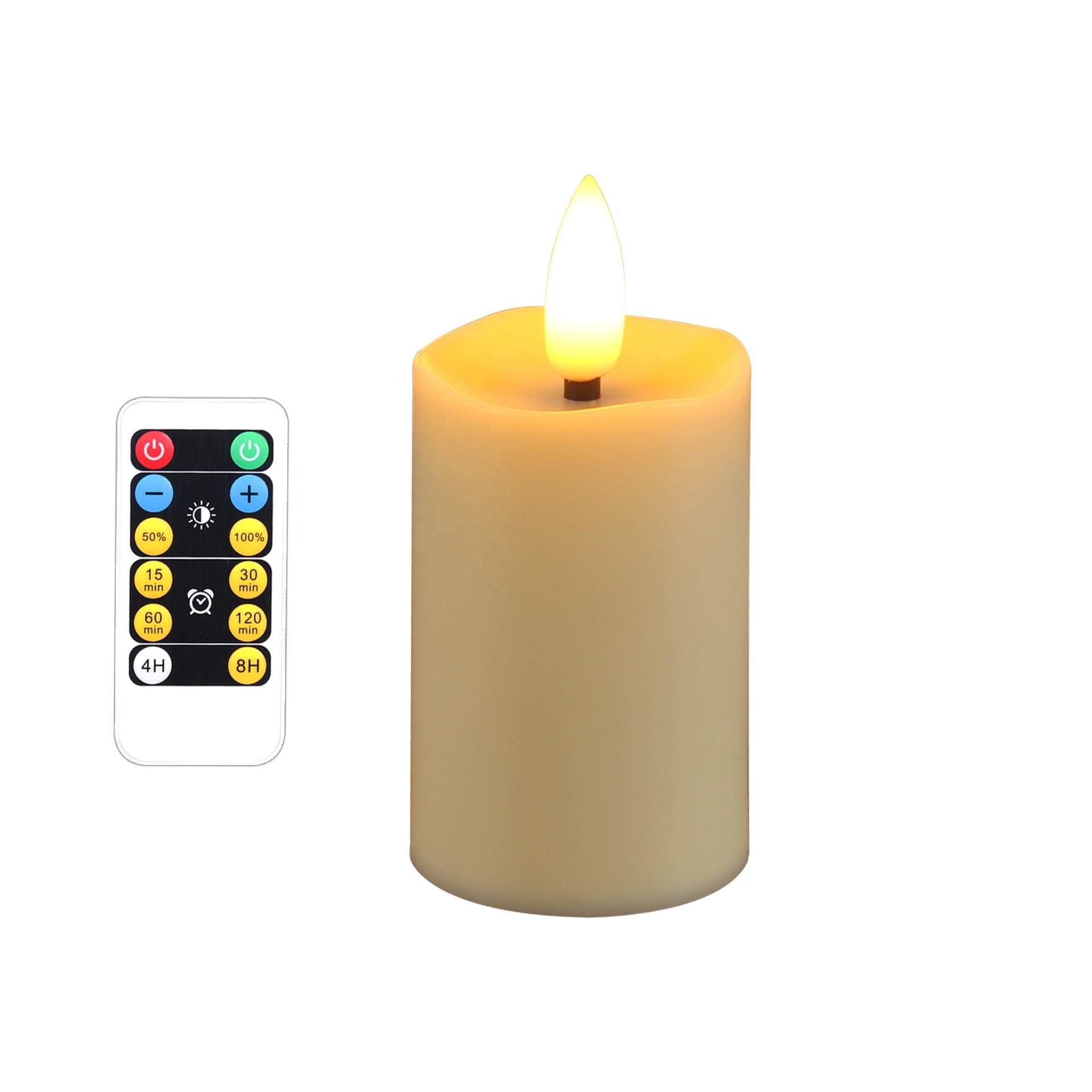 3in Type-C Rechargeable Warm White Long-lasting Plastic Flameless Flickering Timer Remote LED Tealight Candles for Home Decor