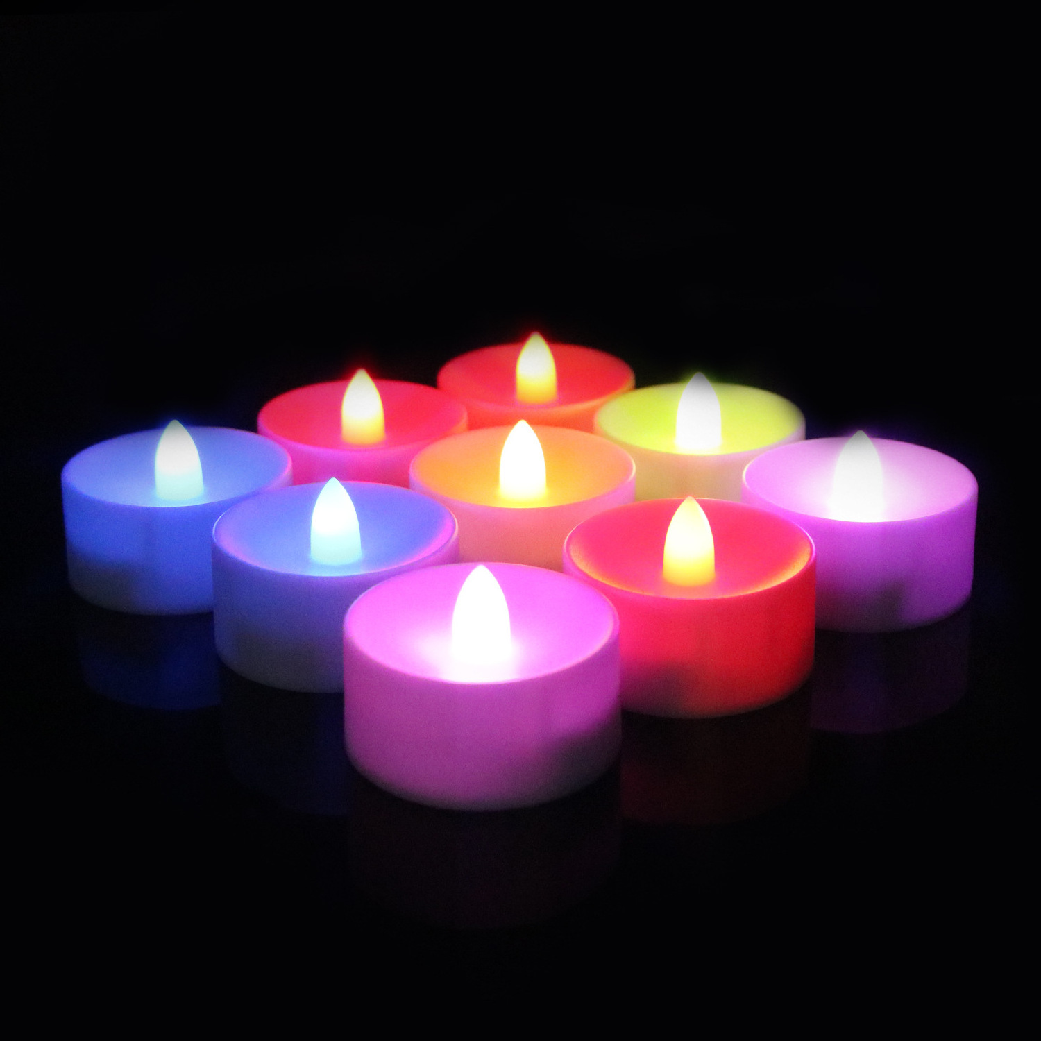 Long Lasting 6PCS Color Changing Realistic Flickering Flameless Led Tea Light Tealight Remote Candles with Batteries for Party