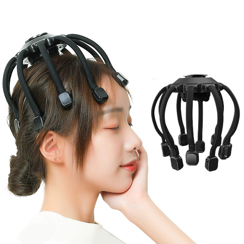 2022 New Smart octopus head massager 4 Modes vibration scalp relax Rechargeable  head therapy machine