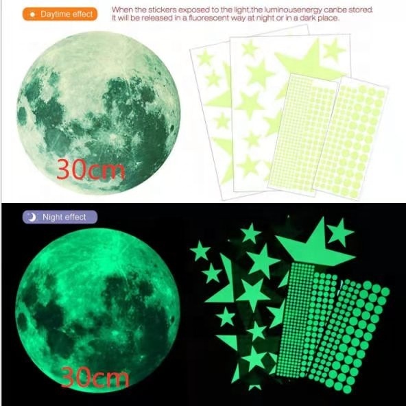 wholesale colorful moon star wall glow in the dark stickers for kids room