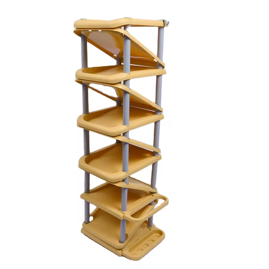 Luxury Space-Saving Plastic Adjustable 5 Layer Stack Shoe Rack for Home