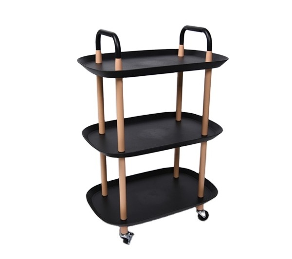 Fashion 3 tiers metal storage basket shower caddy with wheel