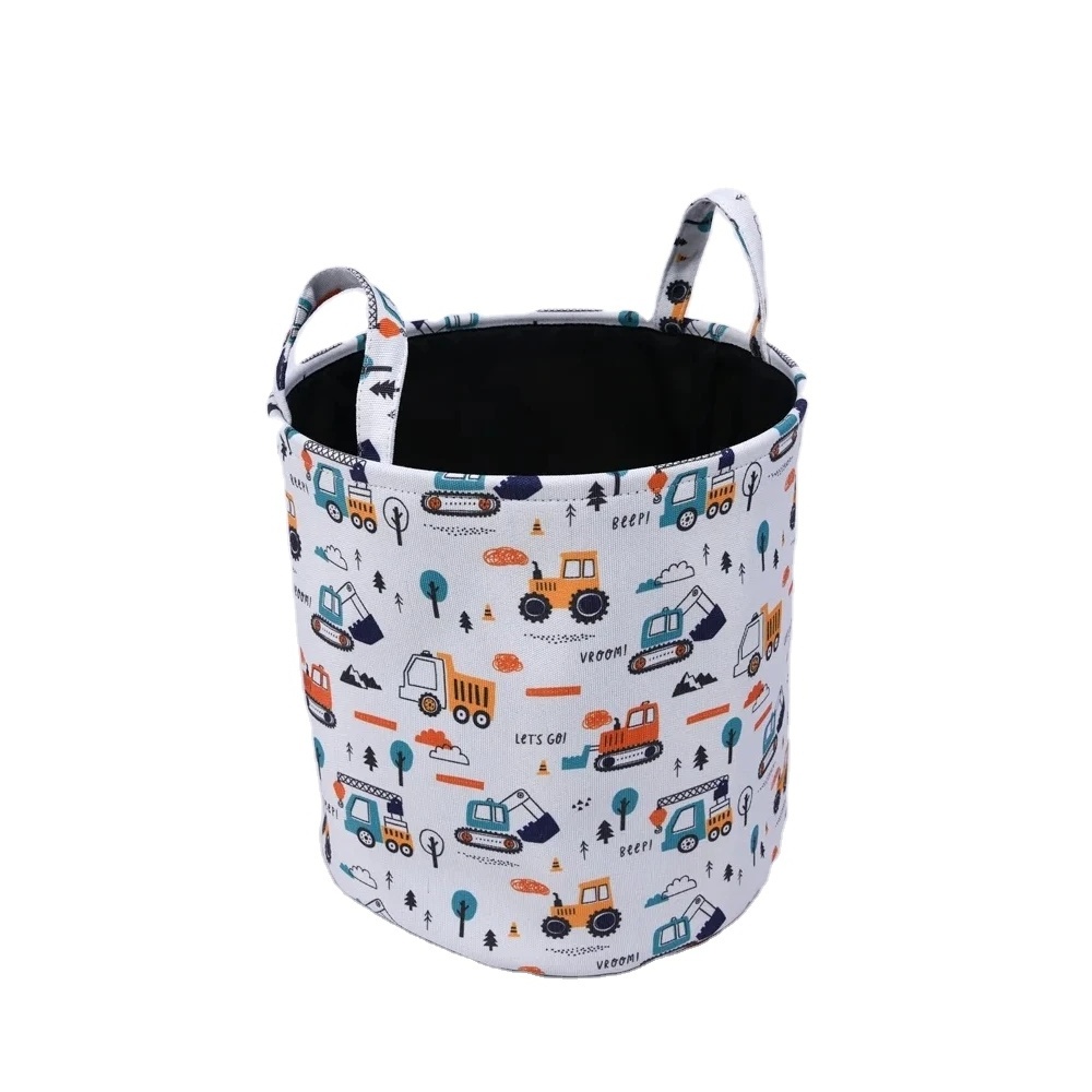 Kids polyester organizer laundry storage baskets Child home hamper storage bins with lids for all ages