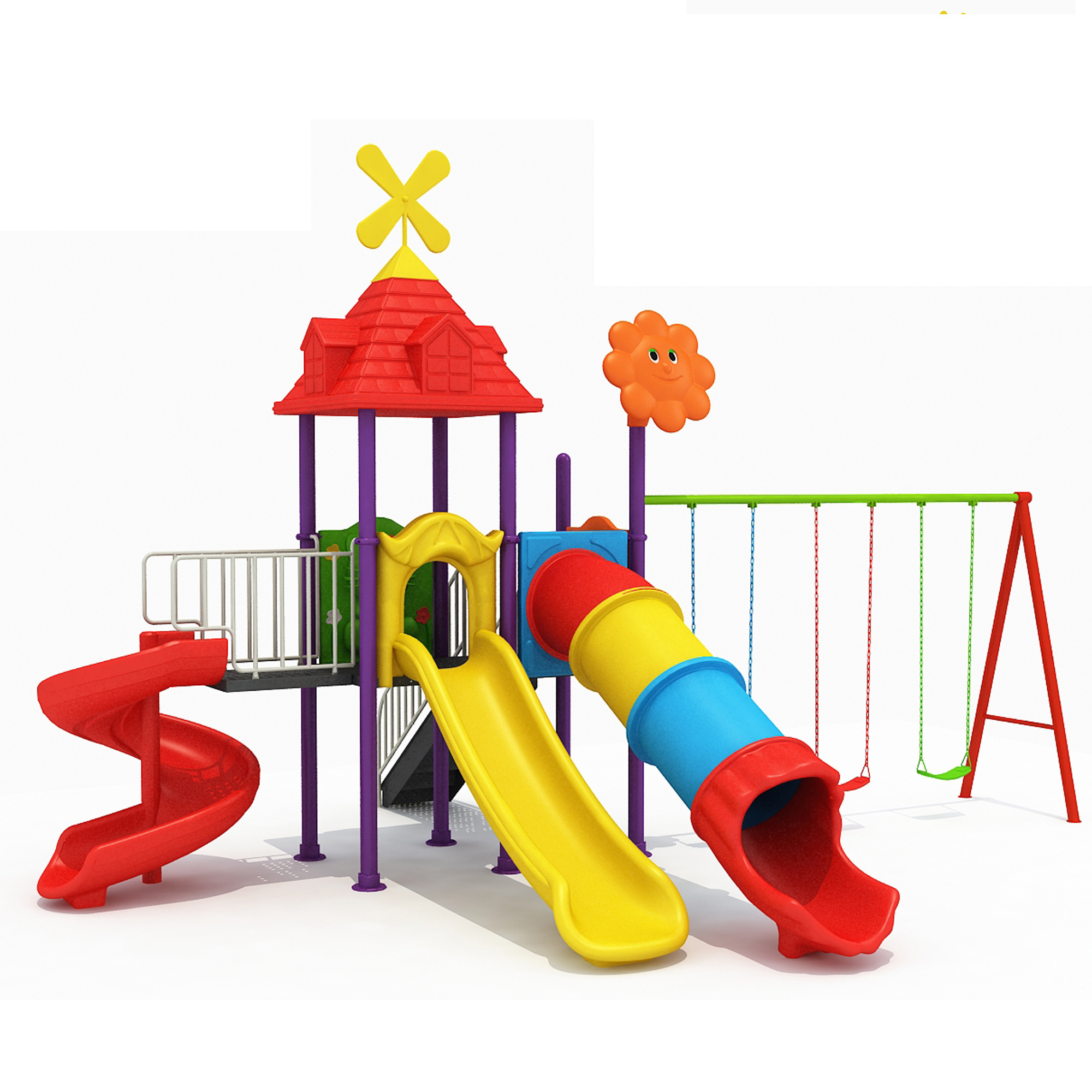 hot sales children's playhouse entertainment equipment can be customized slide and swing