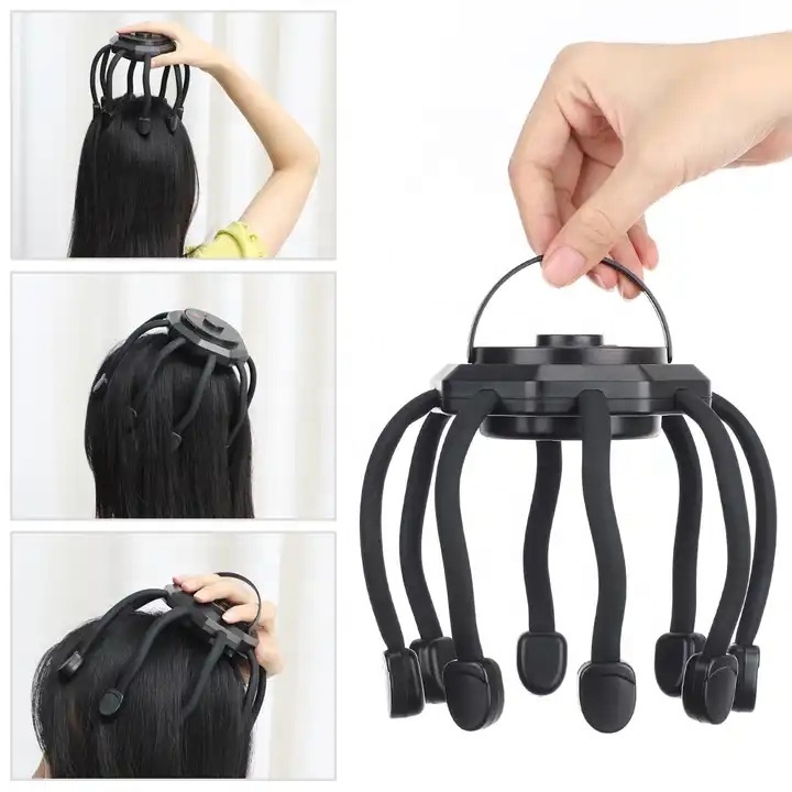 Wireless Portable Tens Vibration Massage Scalp Relieve Octopus Electric Head Massager