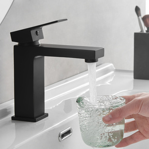 Modern Contemporary Blouse Faucet Mixer Basin Faucet,metered Faucets Bathroom Ceramic Blusa Black Hot Cold Water Mixer Tap Black