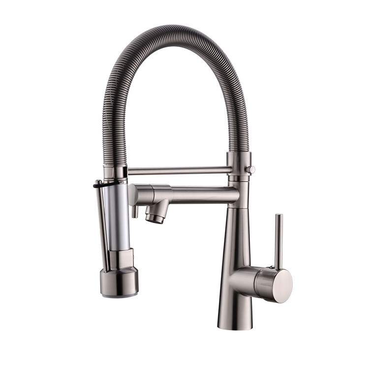 FAPULLY Contemporary Faucet Ceramic Spring Cone Faucet Buckle Pull Down Kitchen Taps