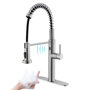 Fapully Touchless Kitchen Faucet with Pull Down Sprayer,Sensor Commercial Pull-Down Single Handle Kitchen Sink Faucet Brushed Ni