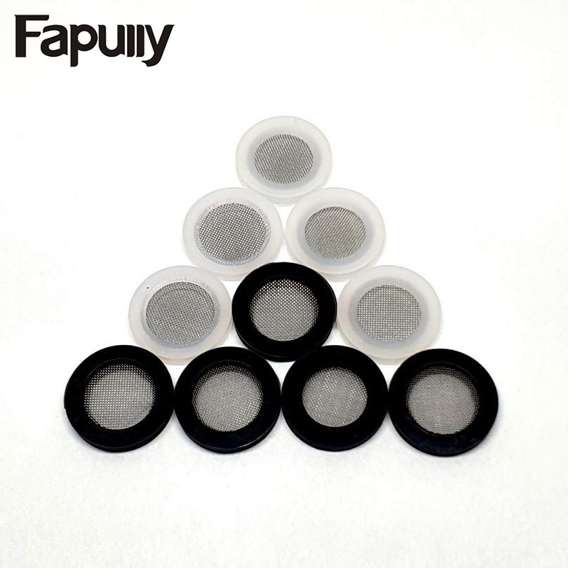 FAPULLY Silicone Washer Silicone Filter Gasket for Shower Head Water Tap Faucet Kitchen CLASSIC Modern White & Black 10 Pcs