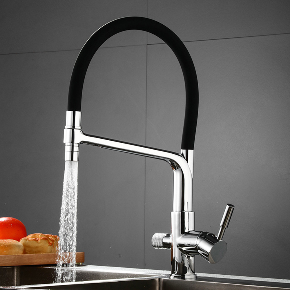 Modern 360 Rotation Kitchen Faucet 3 way  Water Filter Tap Three Ways Sink Hot and Cold Mixer Kitchen Faucets