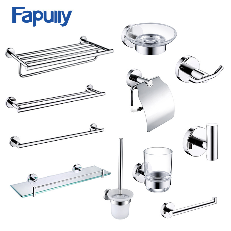 Fapully Hotel Balfour Modern stainless steel Sanitary Fittings 304S.S Bathroom Accessory Set