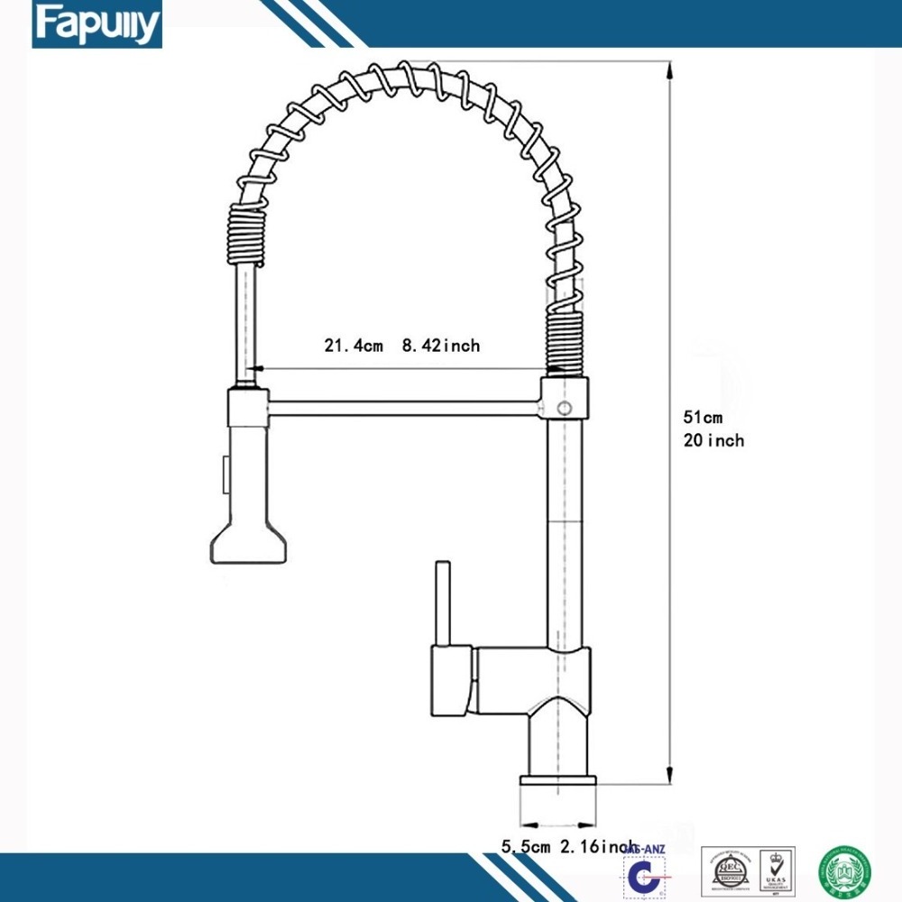 Fapully Selling High Quality Upc Kitchen Faucet Parts Cheap Pull Out Kitchen Sink Faucets Brass Chrome Modern Smart Kitchen