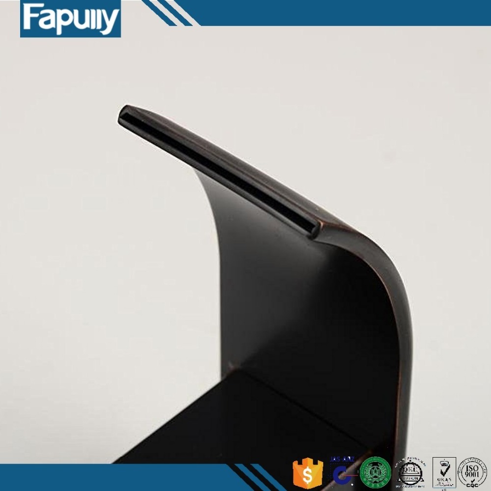 Waterfall Automatic Faucet Single Lever Washbasin Mixer Taps Sensor Faucet Brass Modern Contemporary T20O Fapully Bathroom Black