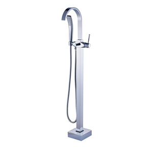 Fapully Floor mounted Freestanding bath tub shower faucets and shower faucet set,Floor Stand bathtub faucet