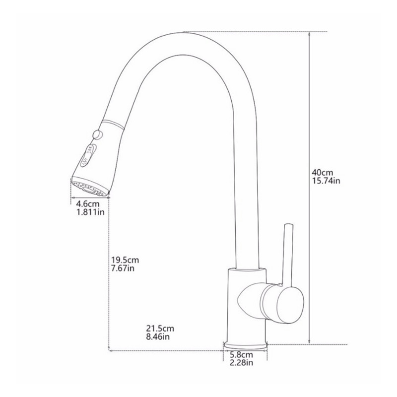 Fapully Cold and Hot Water Mixer torneira cozinha Single Hole Water Tap Pull Out Kitchen Tap Mixer Single Handle Kitchen Faucet