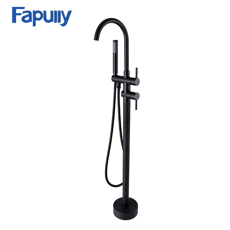 Fapully mounted bathroom shower mixer faucet brass floor standing bath faucet tub faucet