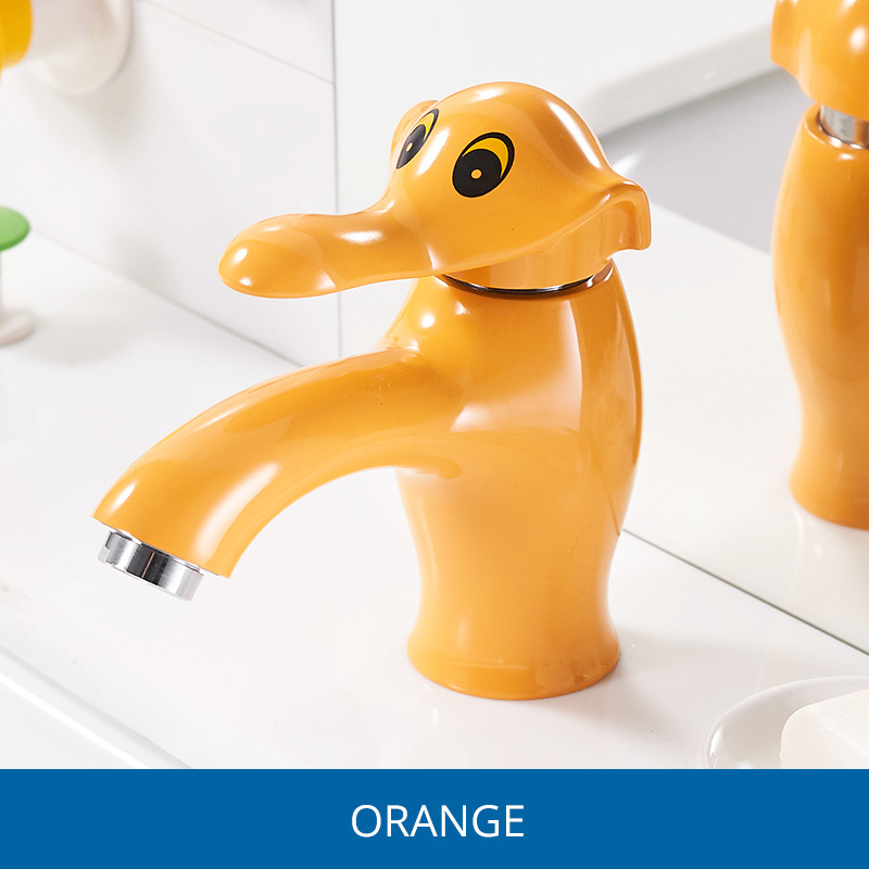 Fapully Cartoon Animal Elephant Design Pink/Orange/White Children Health Bathroom Faucet