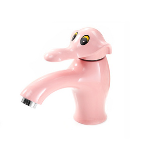 Fapully Cartoon Animal Elephant Design Pink/Orange/White Children Health Bathroom Faucet