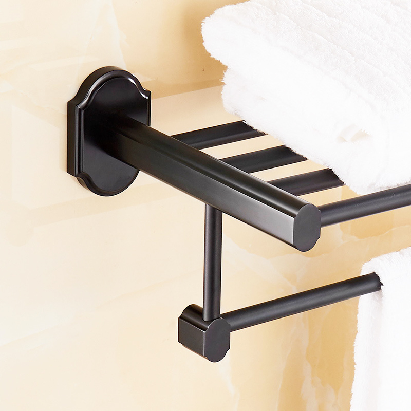 Fapully bathroom accessories bath towel bar,heated towel rail, Black Space aluminum bathroom triple towel rack