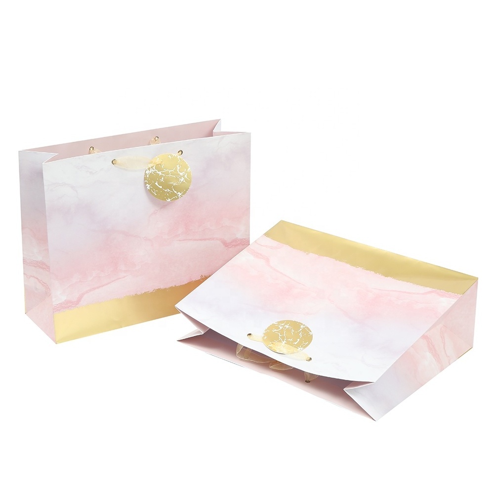 Good Quality Manufacturer Of Victoria Secret 25kg Coloured Stock Kraft Ivory A2 White Paper Bag With Fabric Ribbon Handle