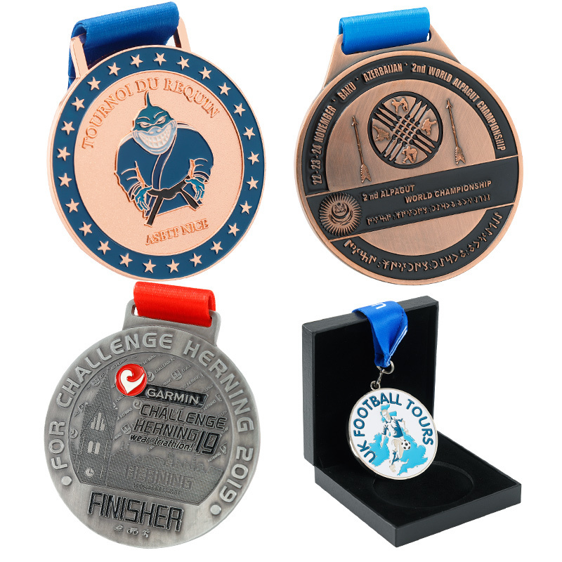 Manufacture Custom Gold Silver Metal Medal Award Competition Zinc Alloy Enamel Marathon Running Medal Sport Medals