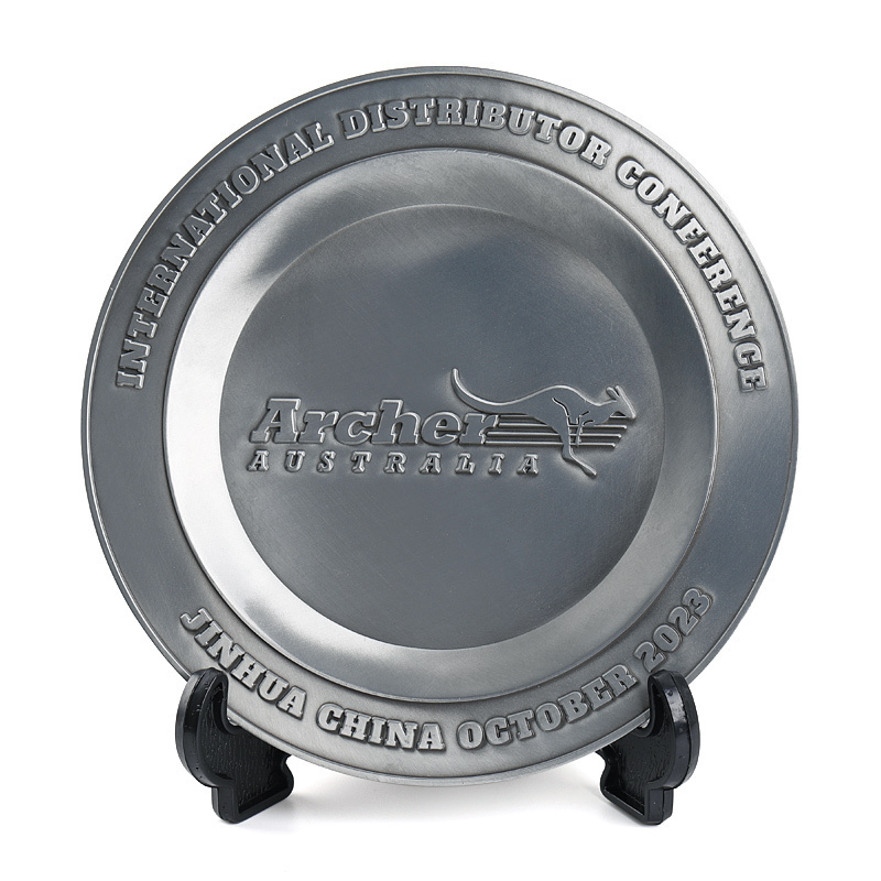 Factory Metal Antique Plated Commemorative Plate Custom Souvenir Embossed Gift Plates Award Medal Plaque