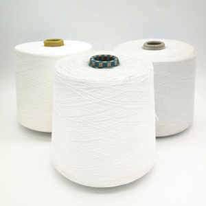 100% Virgin polyester yarn polyester spun yarn raw white in China use for knitting and weaving 10S,16S,21S,32S