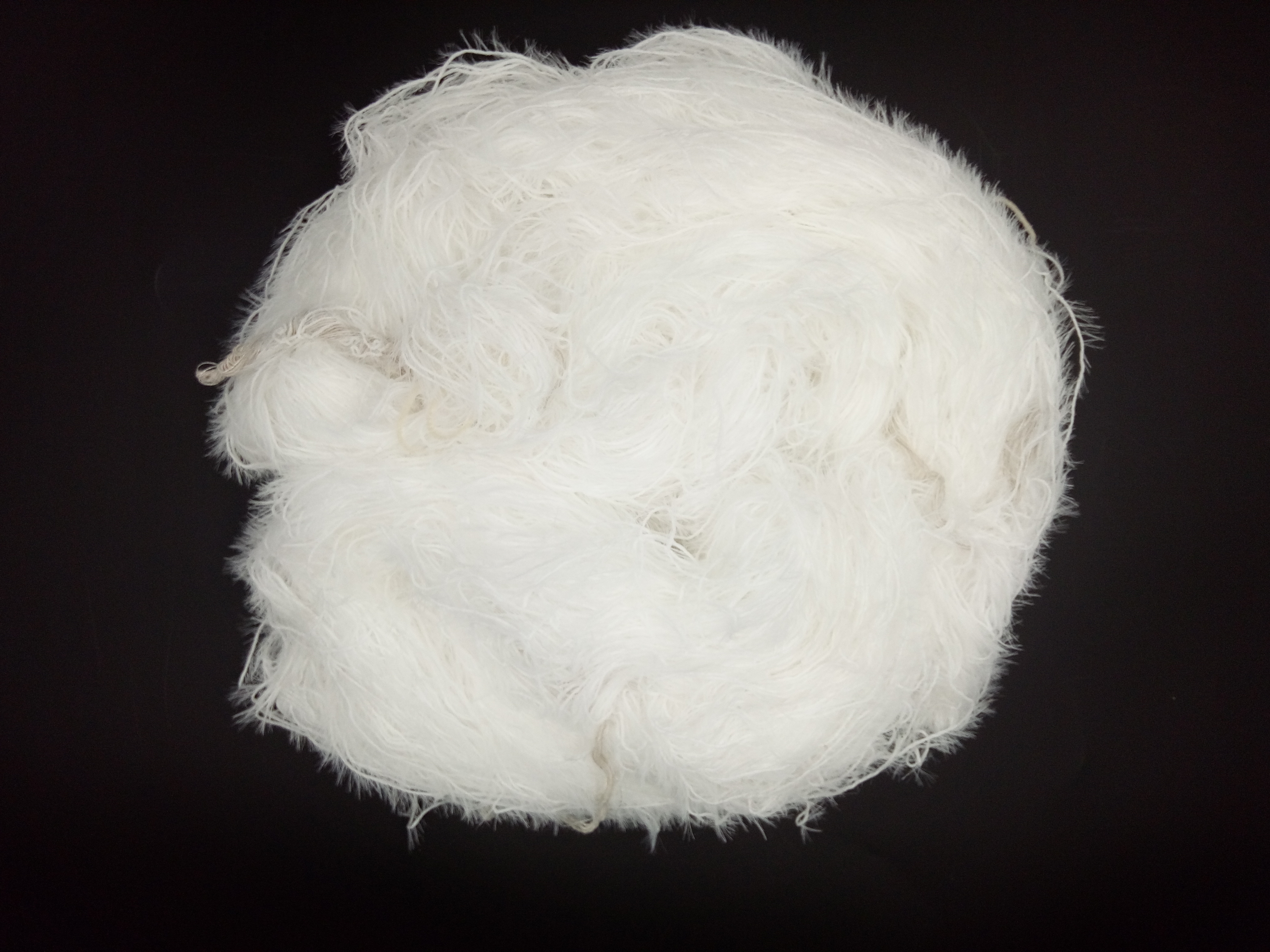 2CM 100% nylon/polyester undyed white yarn imitate mink fur yarn feather fancy yarn for flat and circular knitting machines