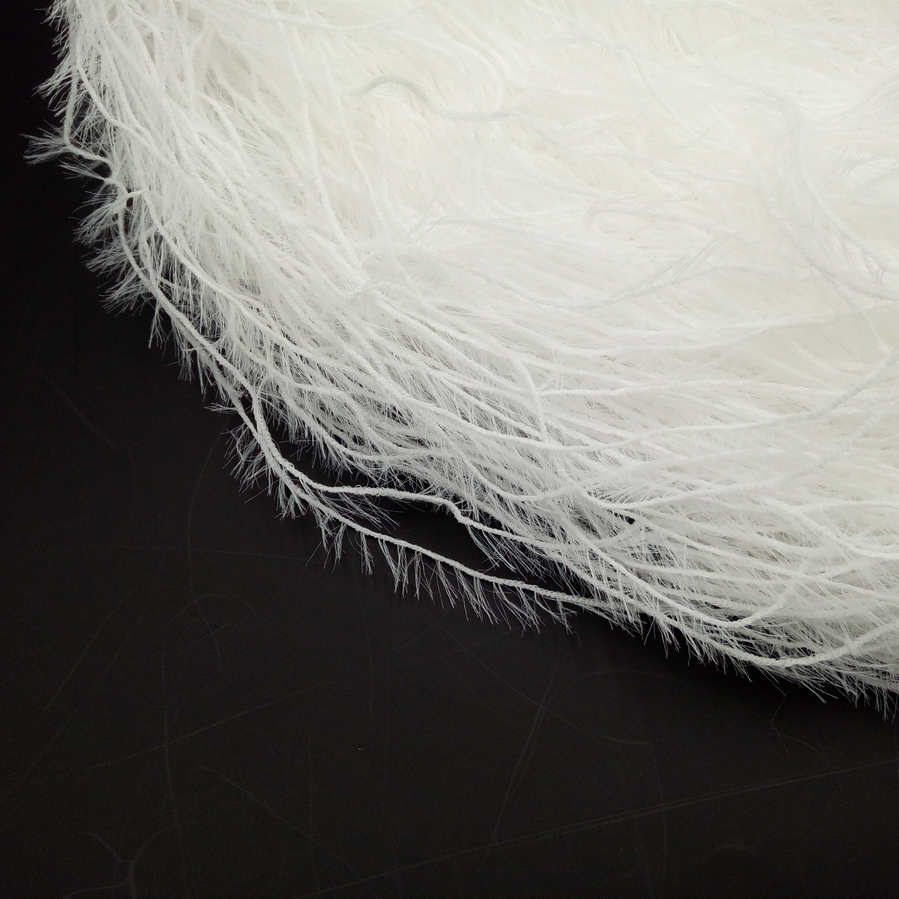 2CM 100% nylon/polyester undyed white yarn imitate mink fur yarn feather fancy yarn for flat and circular knitting machines