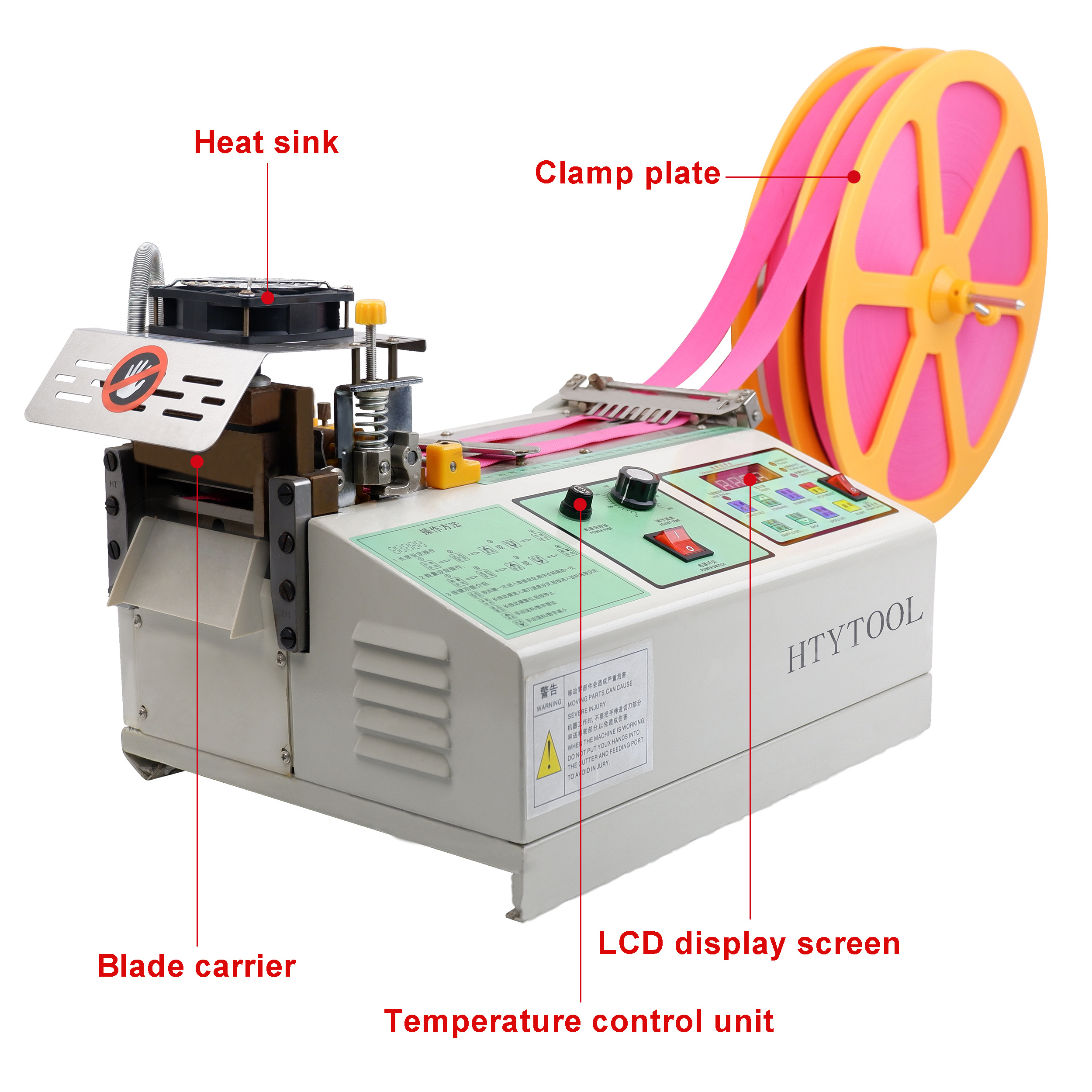 automatic hot cold knife nylon webbing tape ribbon cutter cutting machine