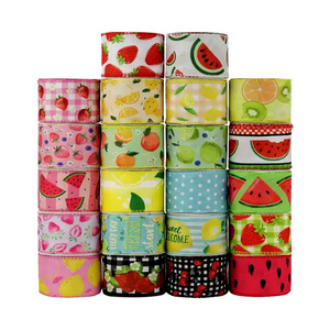 Factory Custom Wired Edge Ribbon Summer Fruit Craft Ribbon For Wreath Gift Wedding Decor