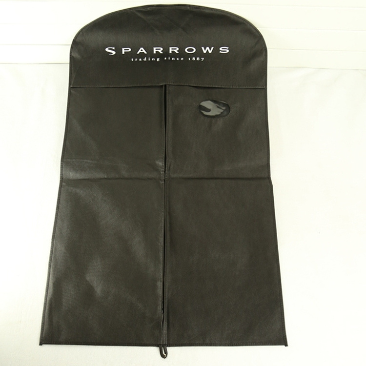 wholesale 42-Inch Foldover Breathable Garment Bag with Handles and Gusset - Black