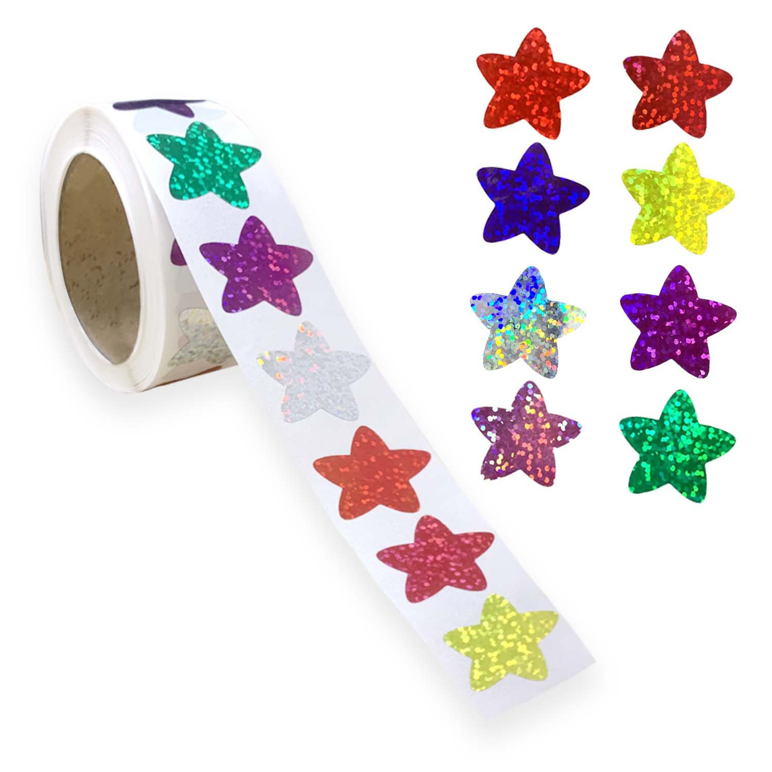 500/ Roll 2.5cm roll packed with self-adhesive Star Sticker stationery Decorative self-adhesive sticker label