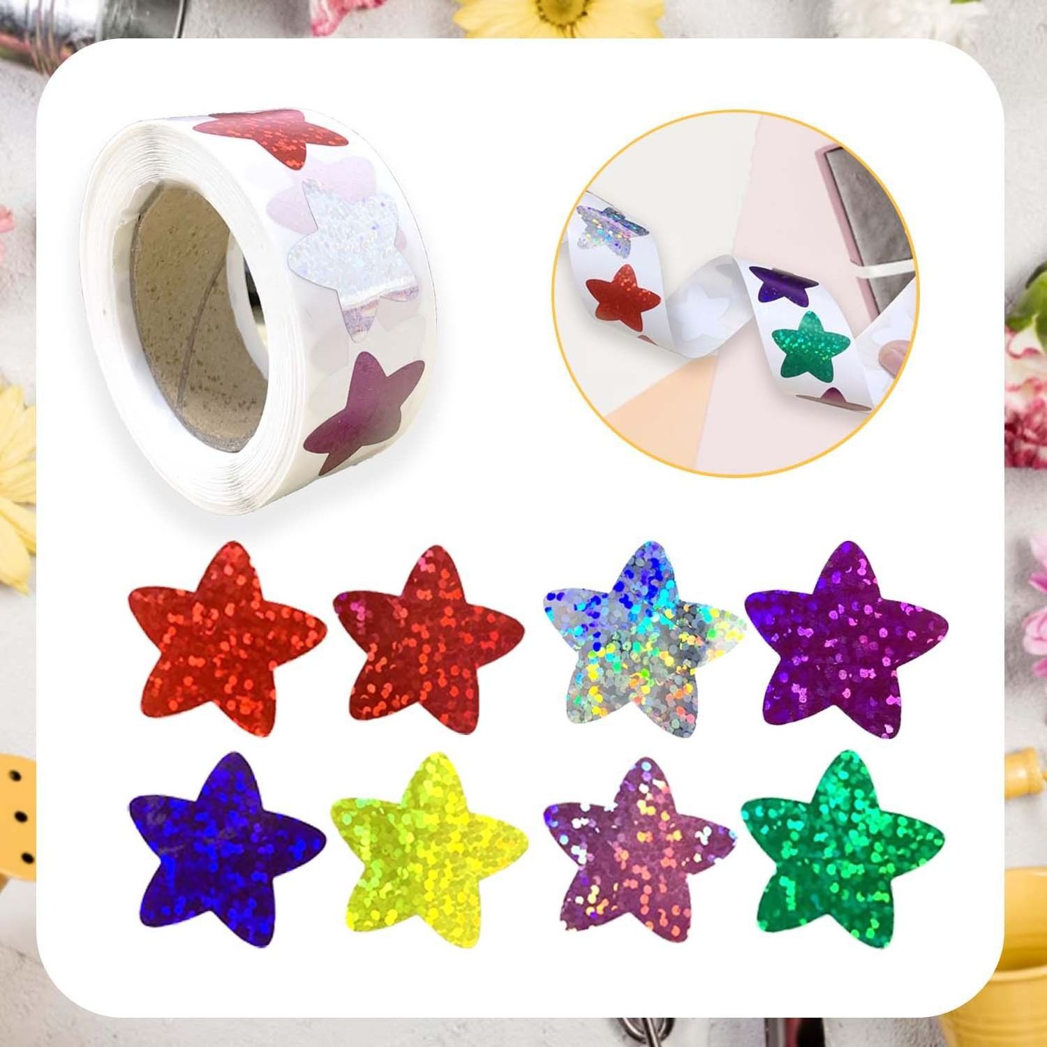 500/ Roll 2.5cm roll packed with self-adhesive Star Sticker stationery Decorative self-adhesive sticker label