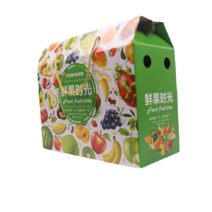 Custom printed fastening Corrugated box handle fruit packing Mango orange packaging boxes