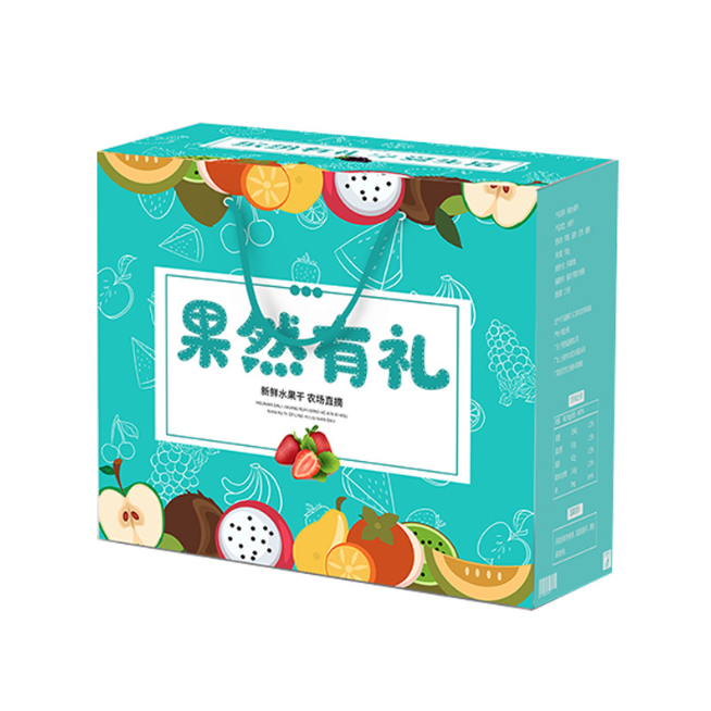 Custom printed fastening Corrugated box handle fruit packing Mango orange packaging boxes