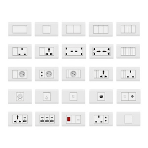 Jermel 118BS-Type White Series Home Sockets European Standard Power Socket Light Switch Wall Switches And Sockets