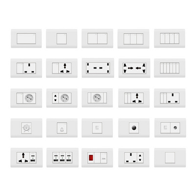 Jermel 118BS-Type White Series Home Sockets European Standard Power Socket Light Switch Wall Switches And Sockets