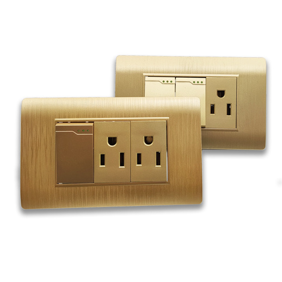 High Quality South American Wall socket outlets  Electric interruptor Light Switch 1 Gang Switch 6 Hole Outlet