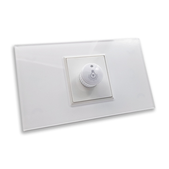 Luxury Acrylic Glass Plate high quality wall switch AC 220v light dimmer switch speed regulator