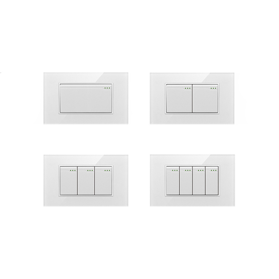 T series -Acrylic Panel Modern Home Switches US Standard Electrical Outlet Bell Wall Switch and TEL/LAN USB Socket