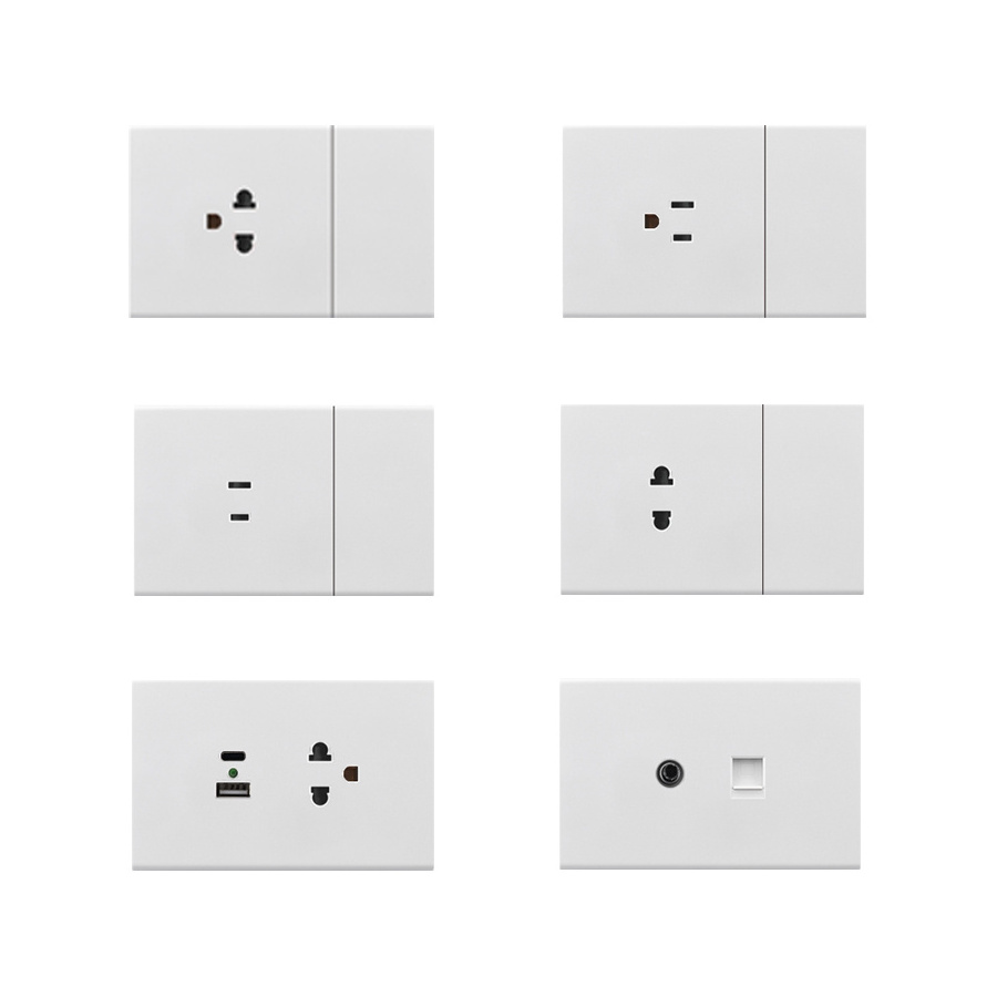 New 118-X3 1 Gang With Socket Usb Light Switch PC Panel American Home Electric Wall Switches and Sockets