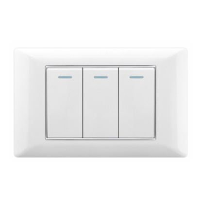 South American new style switch US standard light home wall switch 3 gang touch wall switches