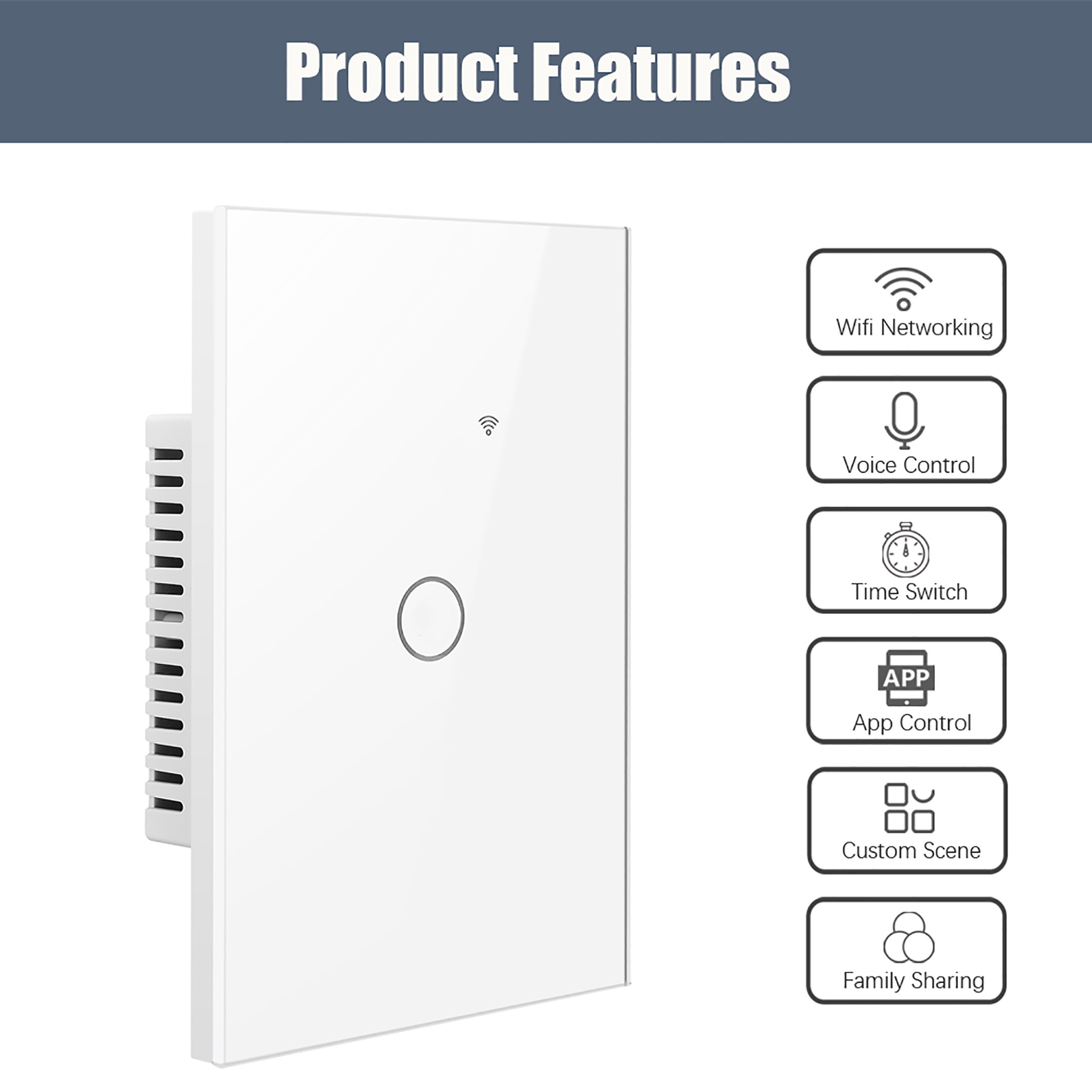 Tuya Remote Smart Switch 16A Tuya app smart switch 1/2/3/4 gang Touch smart switch Works With Alexa Google Home