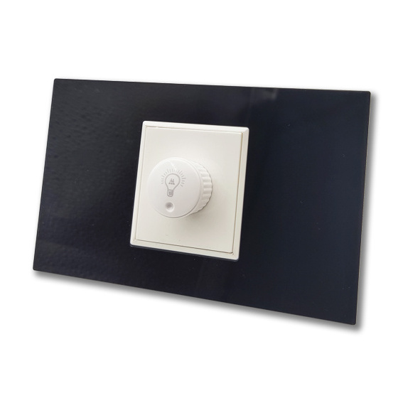 Luxury Acrylic Glass Plate high quality wall switch AC 220v light dimmer switch speed regulator